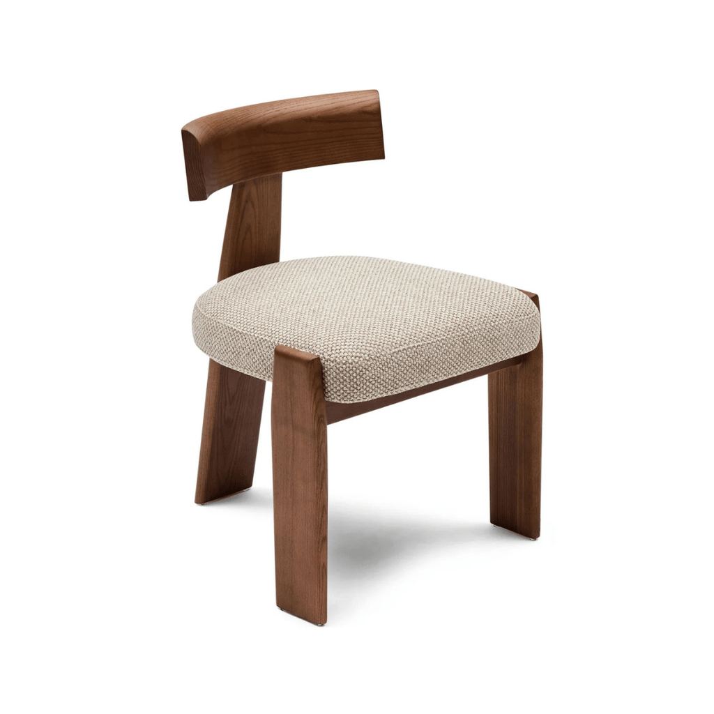 Chaise de salle à manger en noyer brun avec mousse haute densité et assise rembourrée pour salle à manger