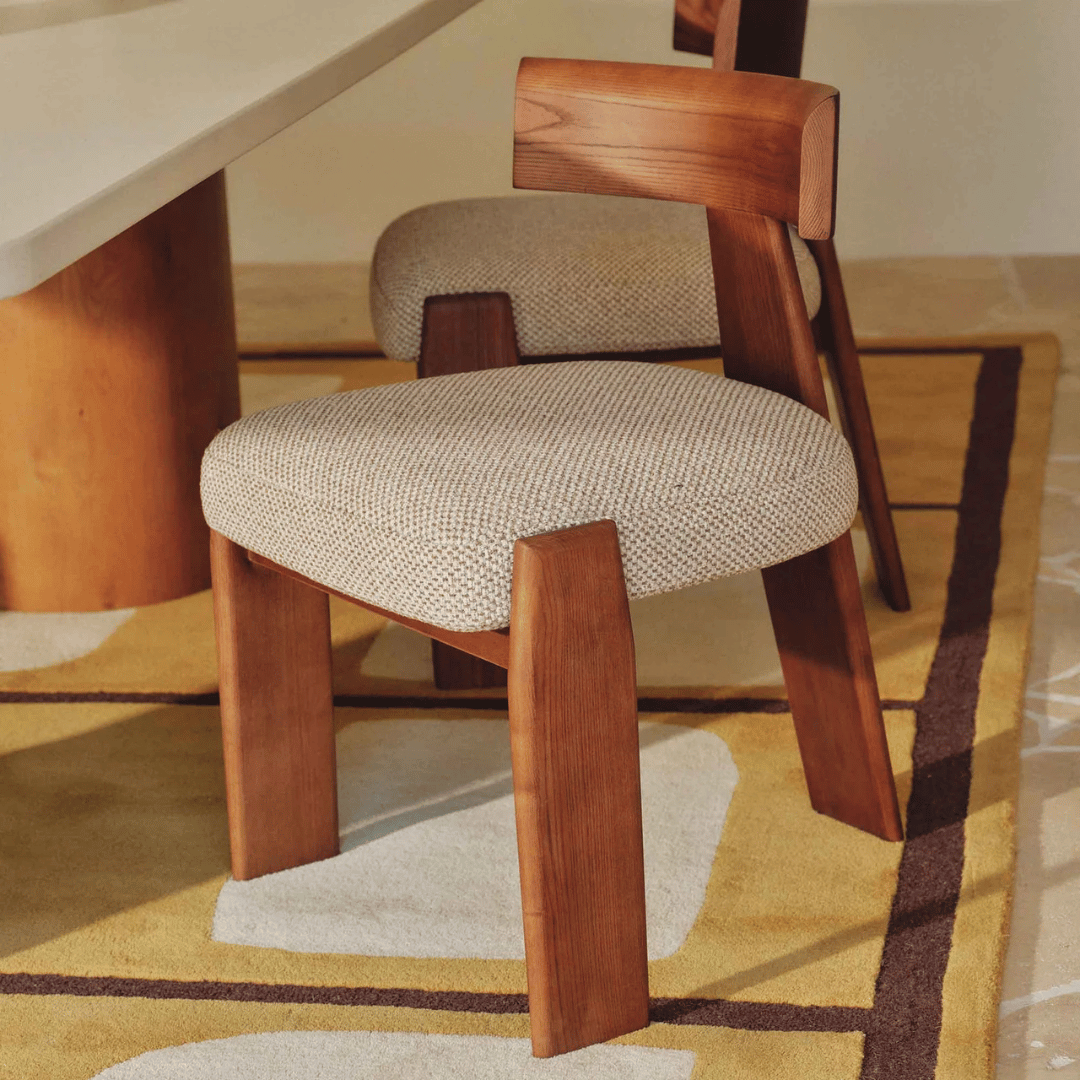 Chaise de salle à manger en noyer brun avec mousse haute densité et assise rembourrée pour salle à manger