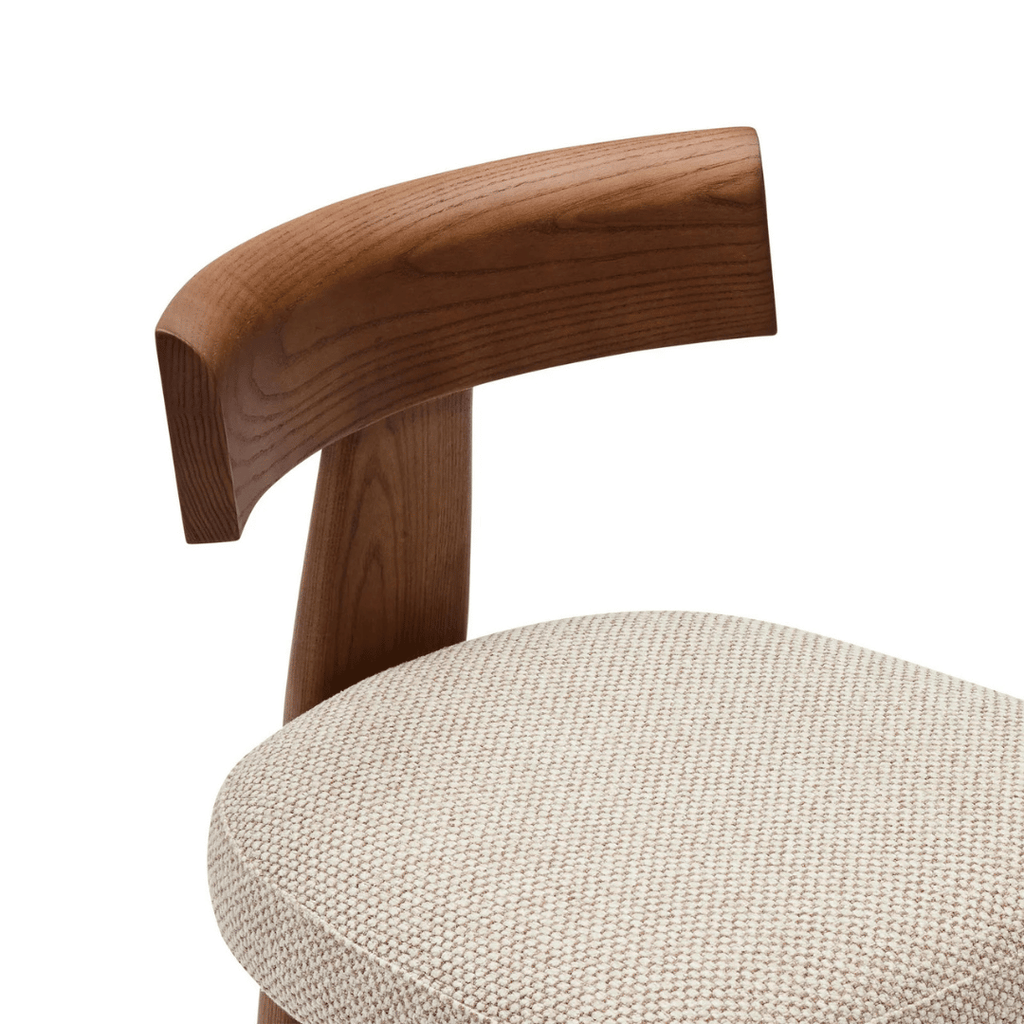 Chaise de salle à manger en noyer brun avec mousse haute densité et assise rembourrée pour salle à manger
