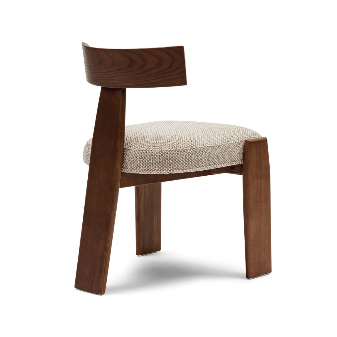 Chaise de salle à manger en noyer brun avec mousse haute densité et assise rembourrée pour salle à manger