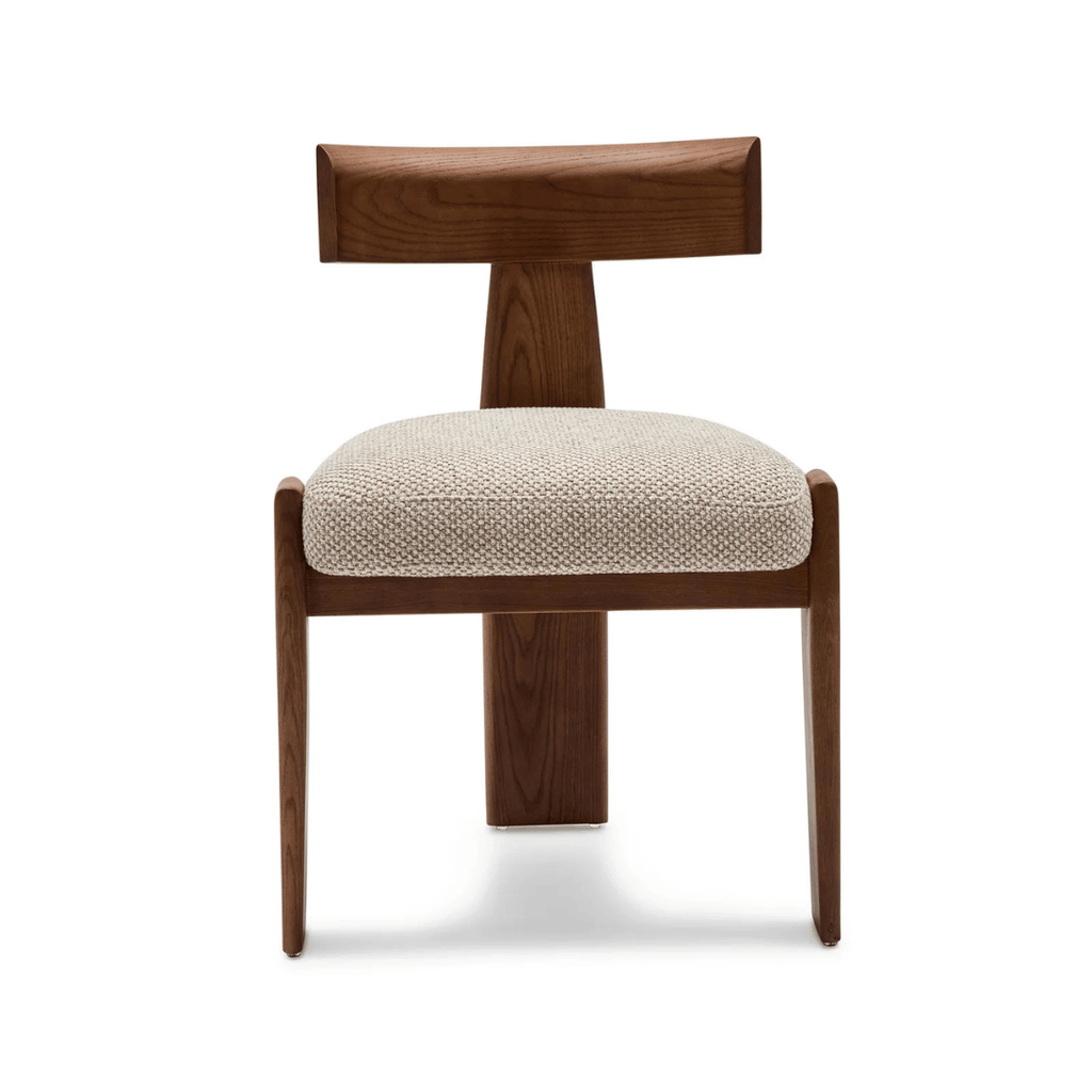 Chaise de salle à manger en noyer brun avec mousse haute densité et assise rembourrée pour salle à manger
