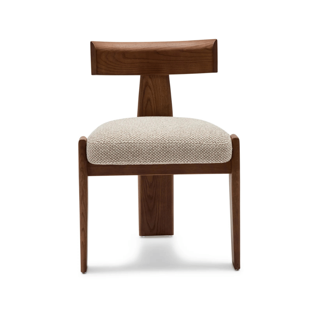 Chaise de salle à manger en noyer brun avec mousse haute densité et assise rembourrée pour salle à manger