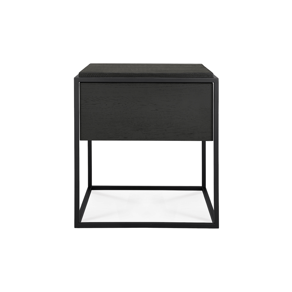 Table de chevet moderne en chêne noir avec extension complète pour chambre à coucher