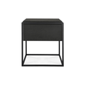 Table de chevet moderne en chêne noir avec extension complète pour chambre à coucher