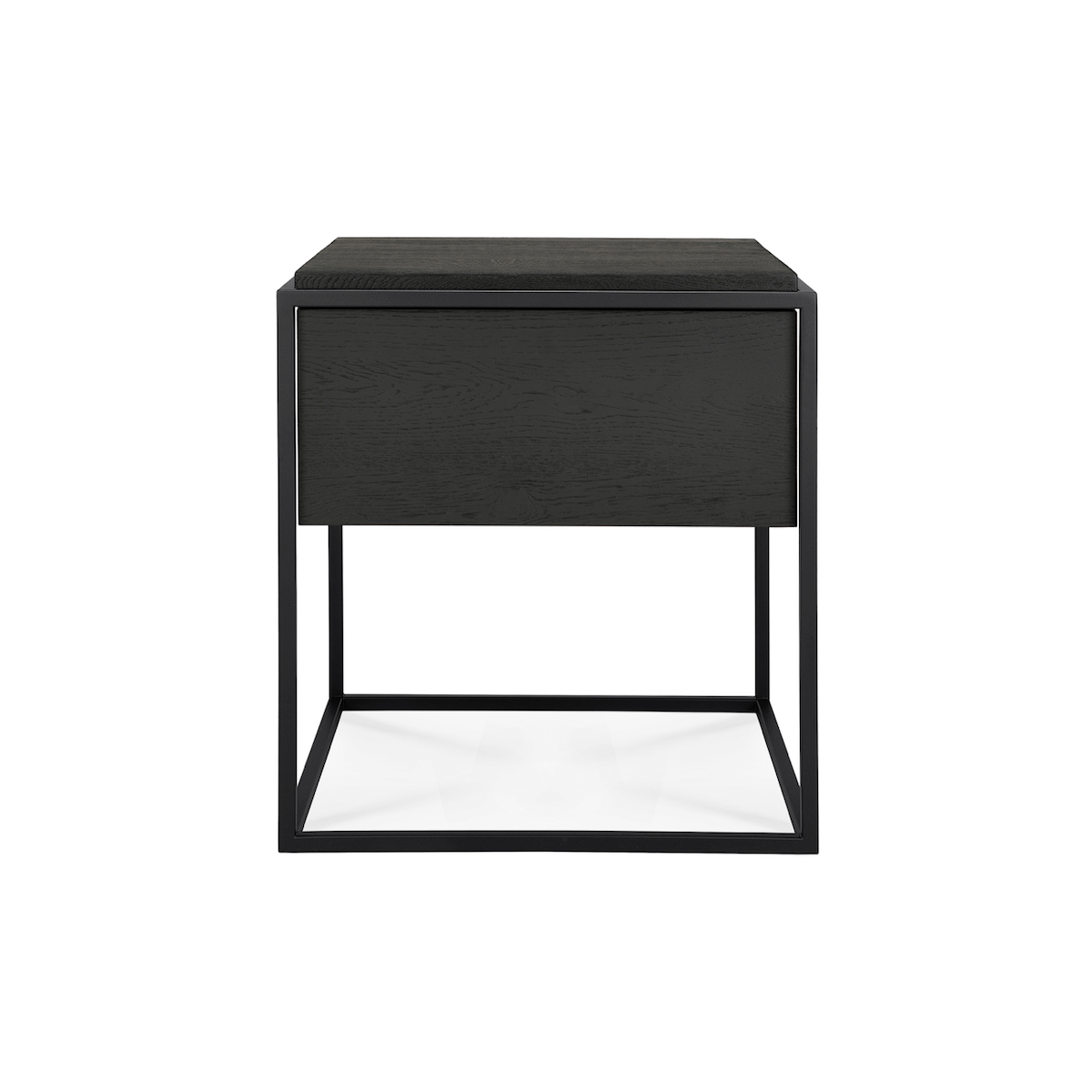 Table de chevet moderne en chêne noir avec extension complète pour chambre à coucher