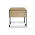 Table de chevet moderne en chêne naturel avec tiroir à extension complète pour chambre à coucher