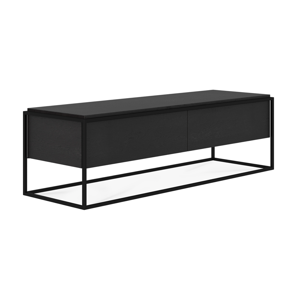 Meuble TV moderne en chêne noir pour salon
