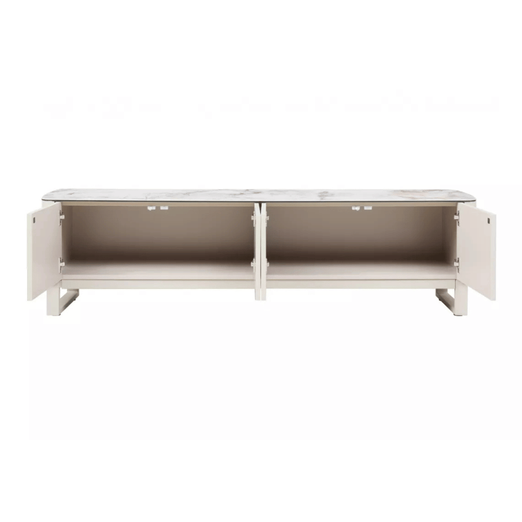 Buffet en marbre ivoire moderne pour salon