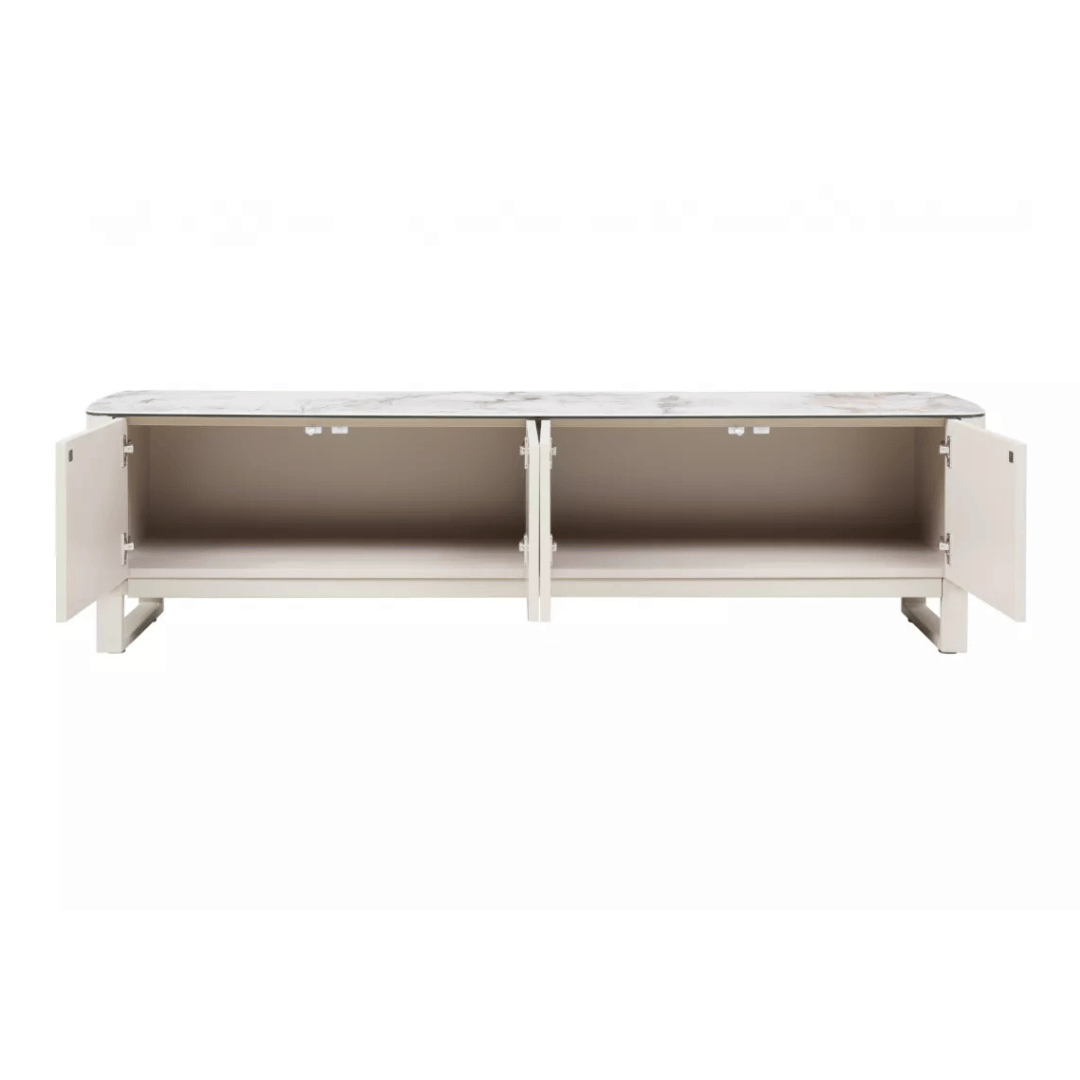 Buffet en marbre ivoire moderne pour salon