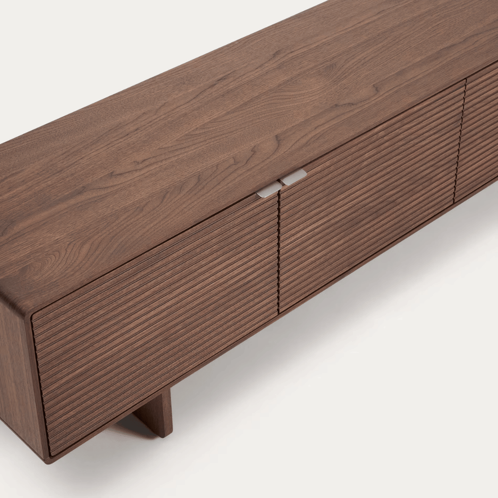 Meuble TV en noyer brun Mid-Century pour salon