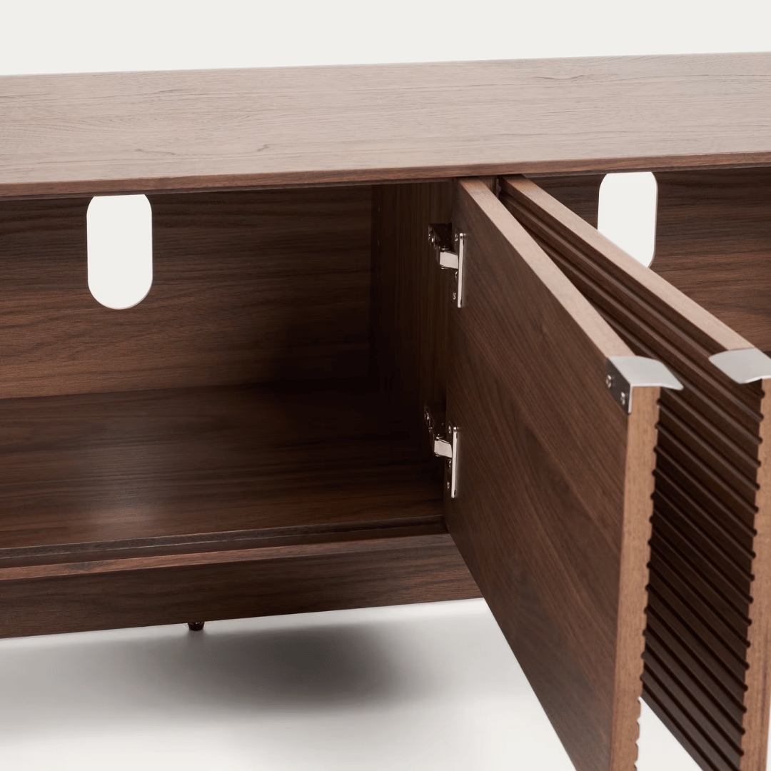 Meuble TV en noyer brun Mid-Century pour salon