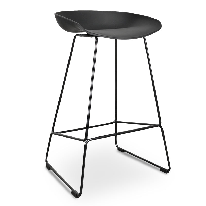 Tabouret de bar moderne en acier noir pour cuisine