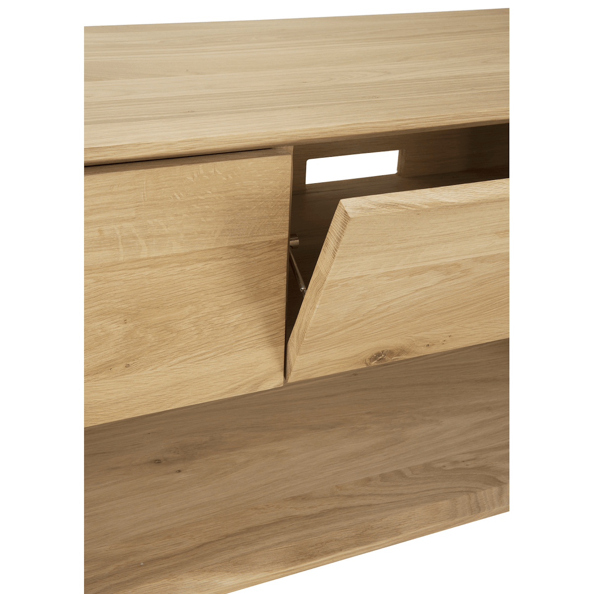 Meuble TV en chêne naturel avec rangements pour salon