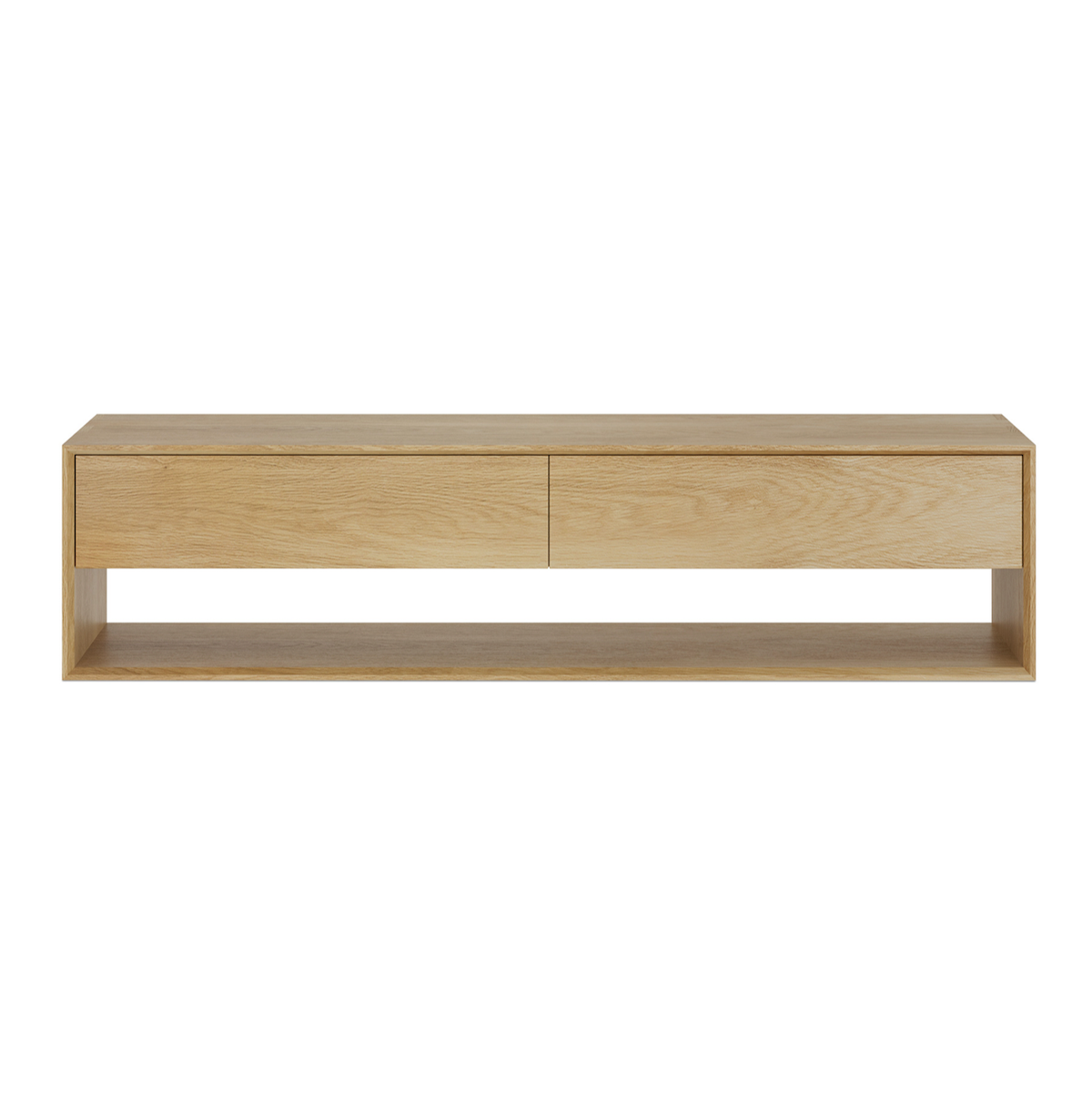 Meuble TV en chêne naturel avec rangements pour salon