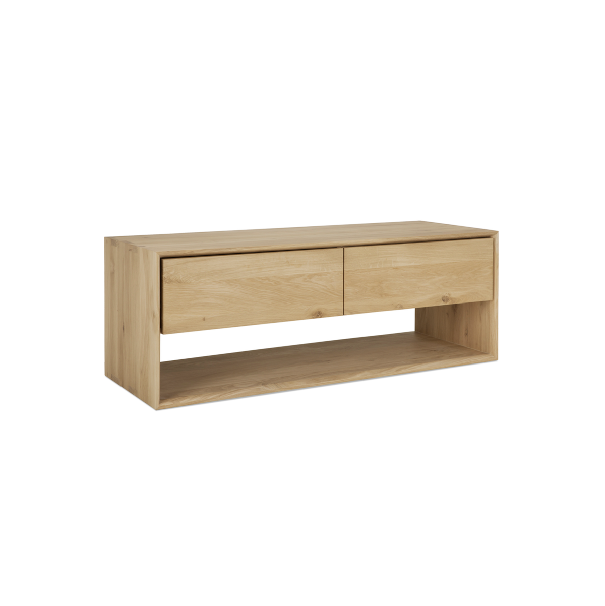 Meuble TV en chêne naturel avec rangements pour le salon