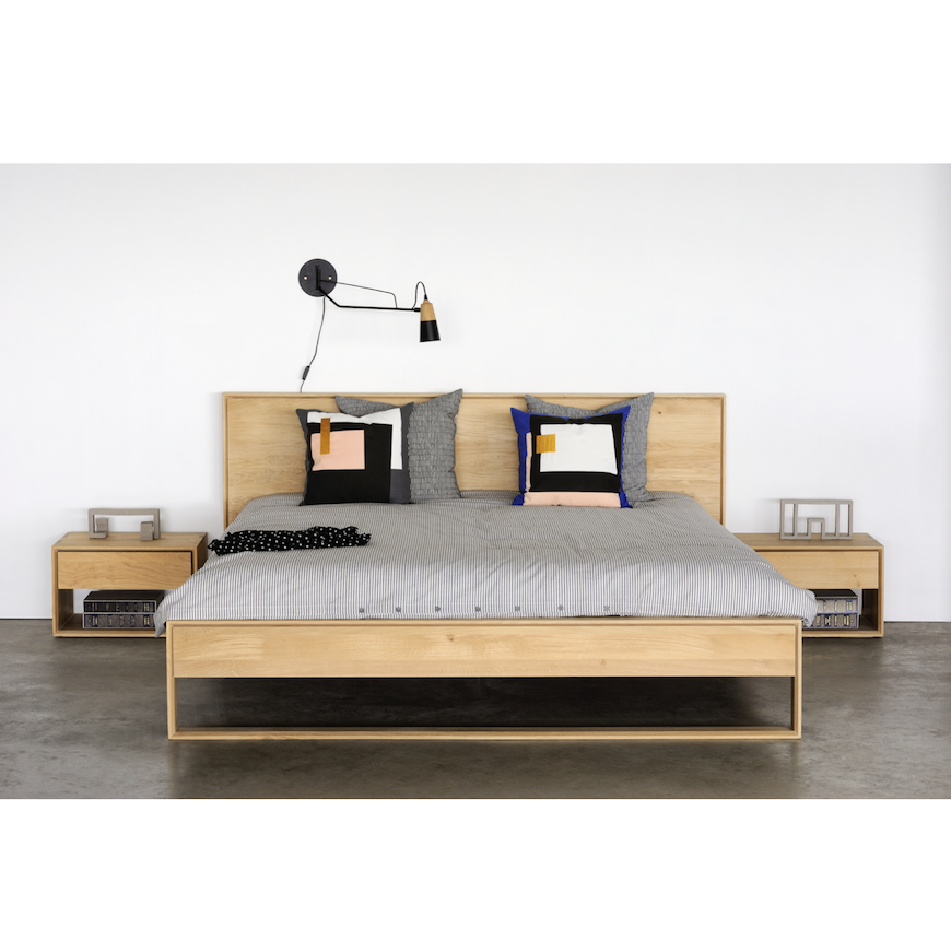 Table de chevet chêne chêne pour chambre à coucher