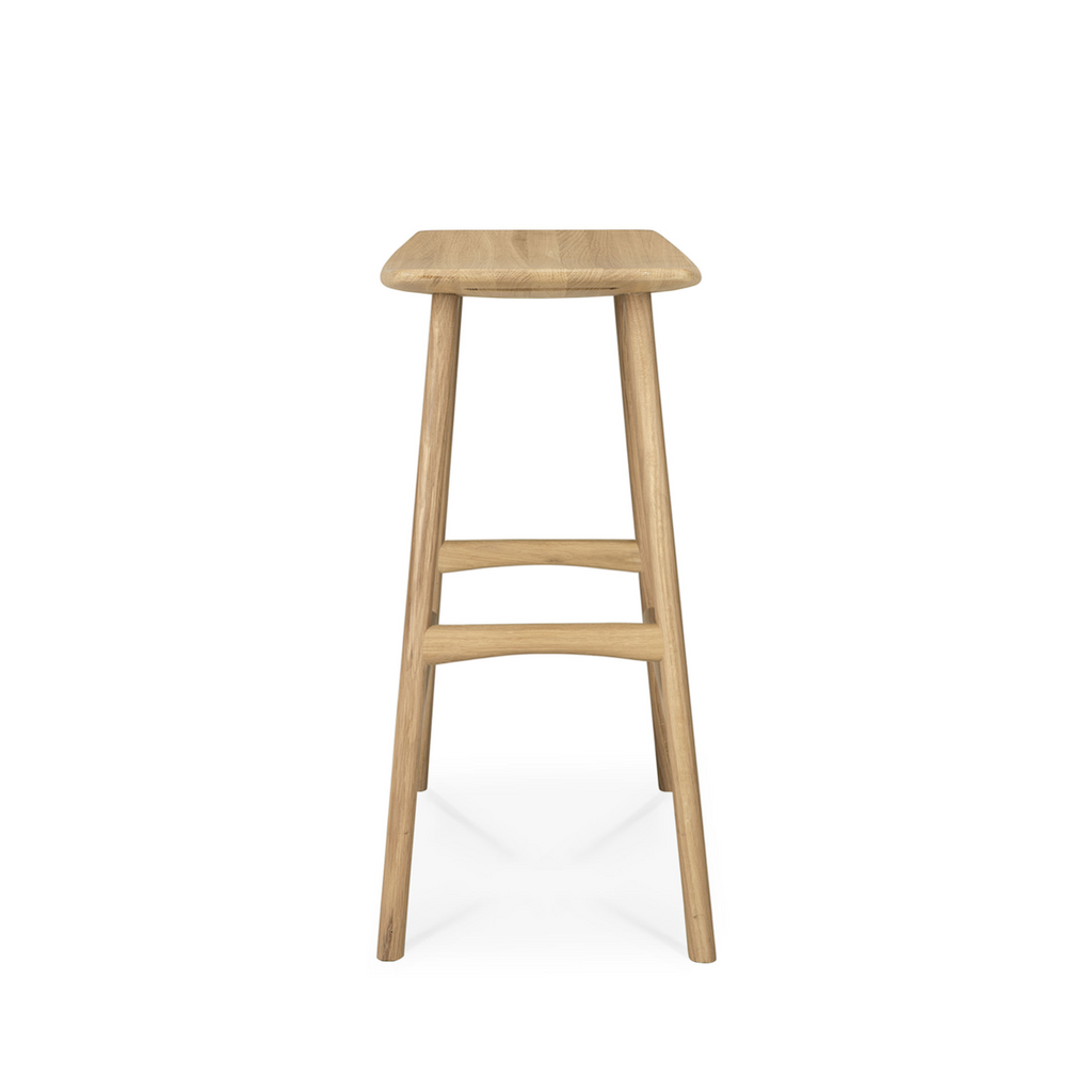 Tabouret de bar moderne en chêne avec dossier pour cuisine