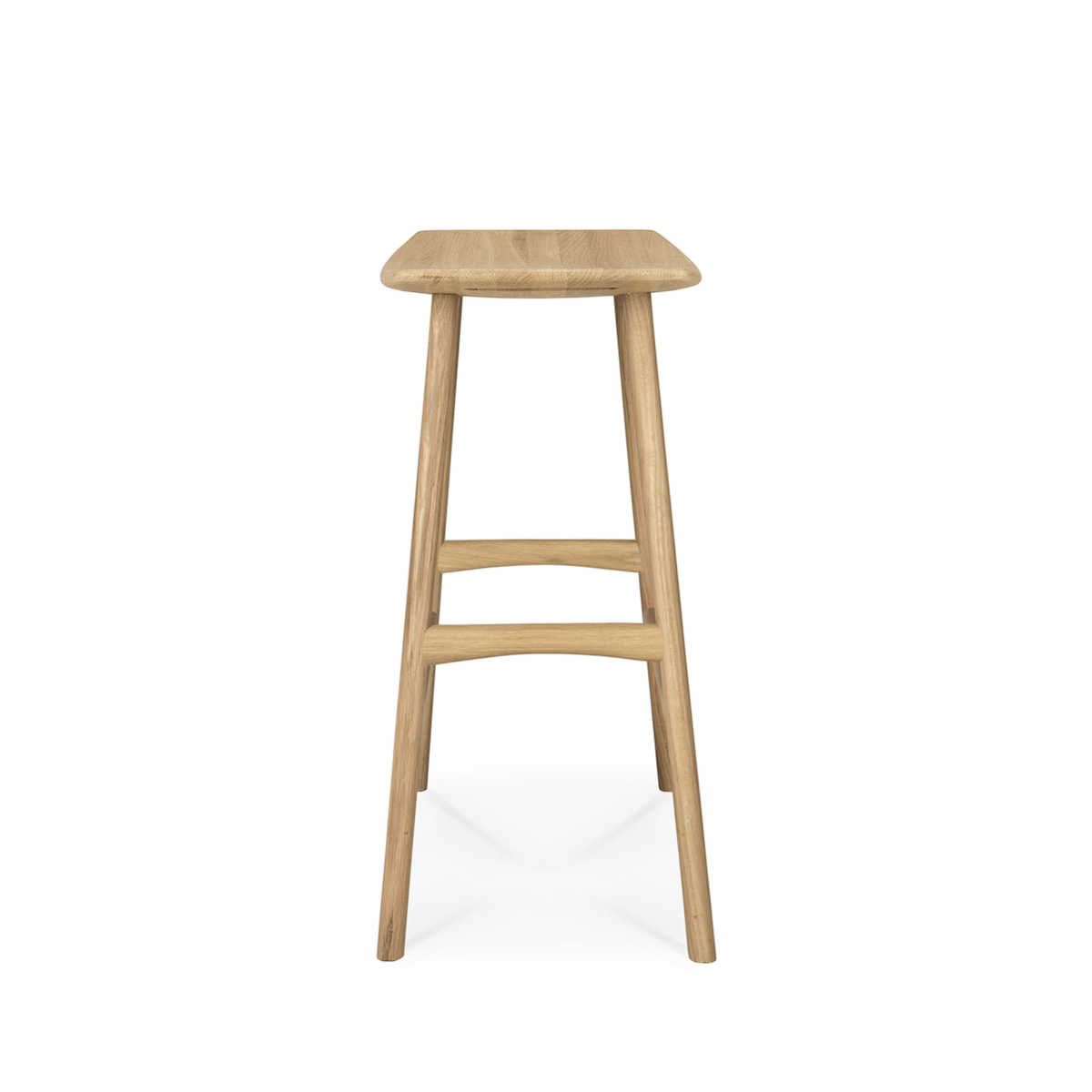 Tabouret de bar moderne en chêne avec dossier pour cuisine