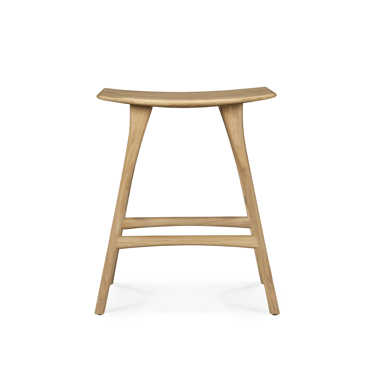 Tabouret de bar moderne en chêne avec dossier pour cuisine