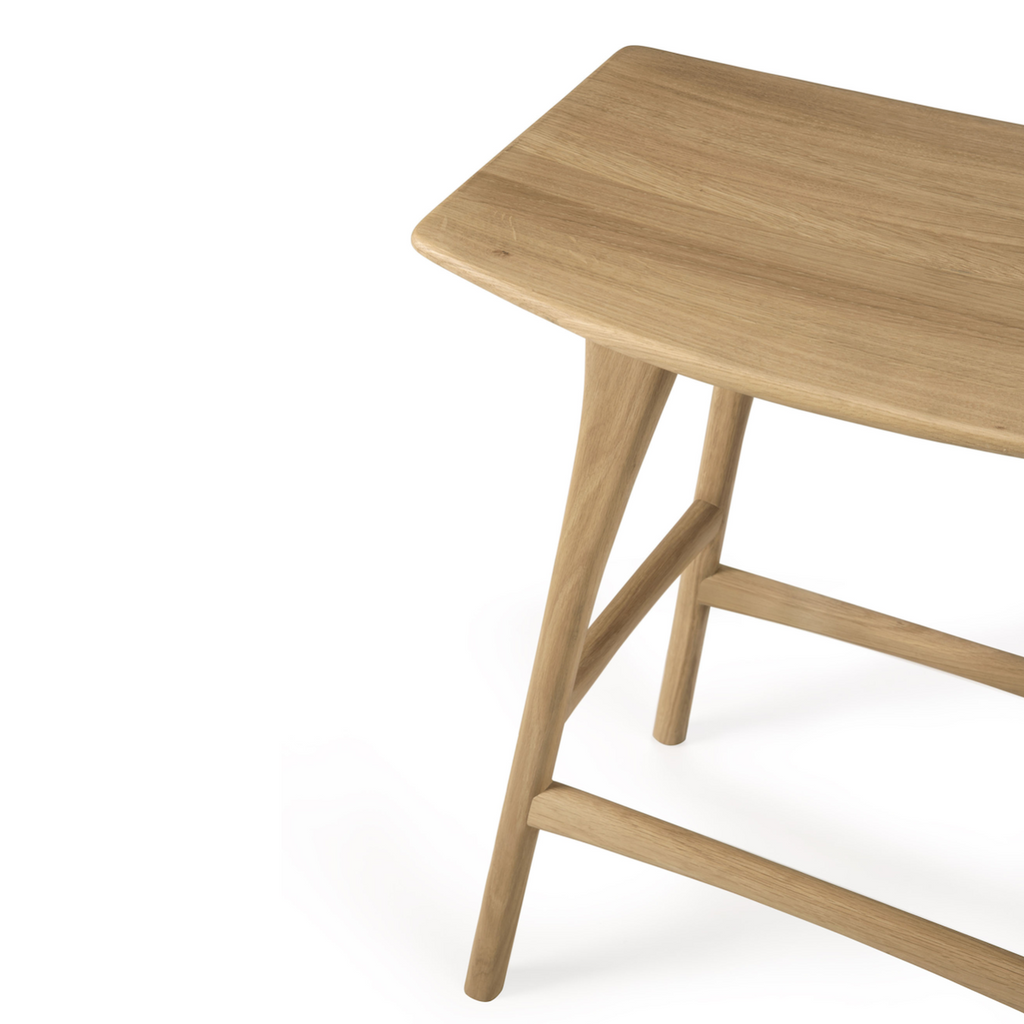 Tabouret de bar moderne en chêne avec dossier pour cuisine