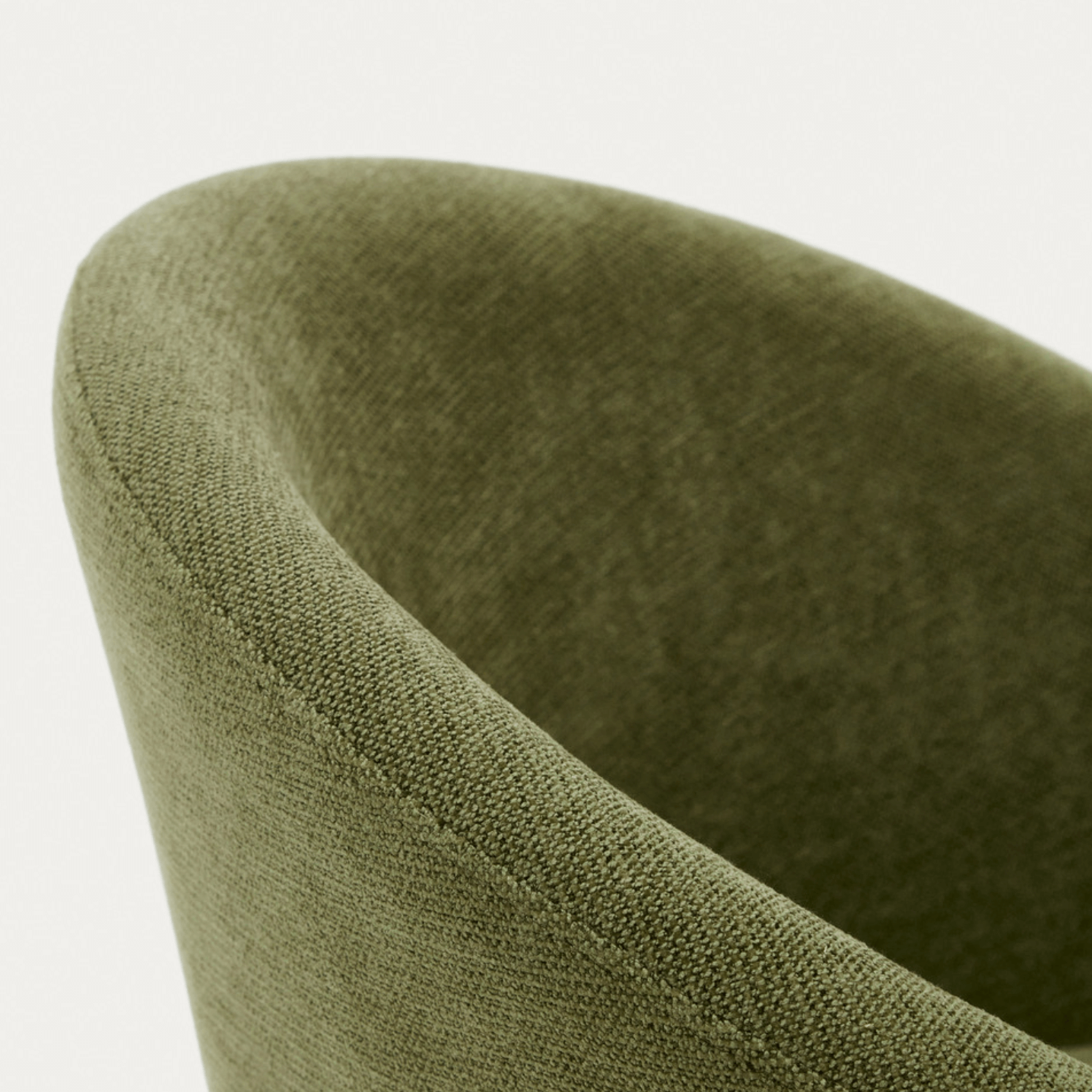 Chaise de salle à manger pivotante Mid-Century en noyer vert avec pieds en bois