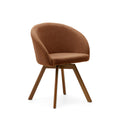 Chaise de salle à manger pivotante en noyer avec pieds en bois de style Mid-Century