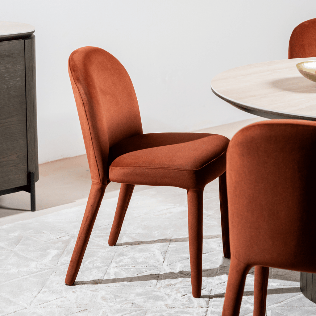 Chaise de salle à manger en tissu, design minimaliste, pour la salle à manger