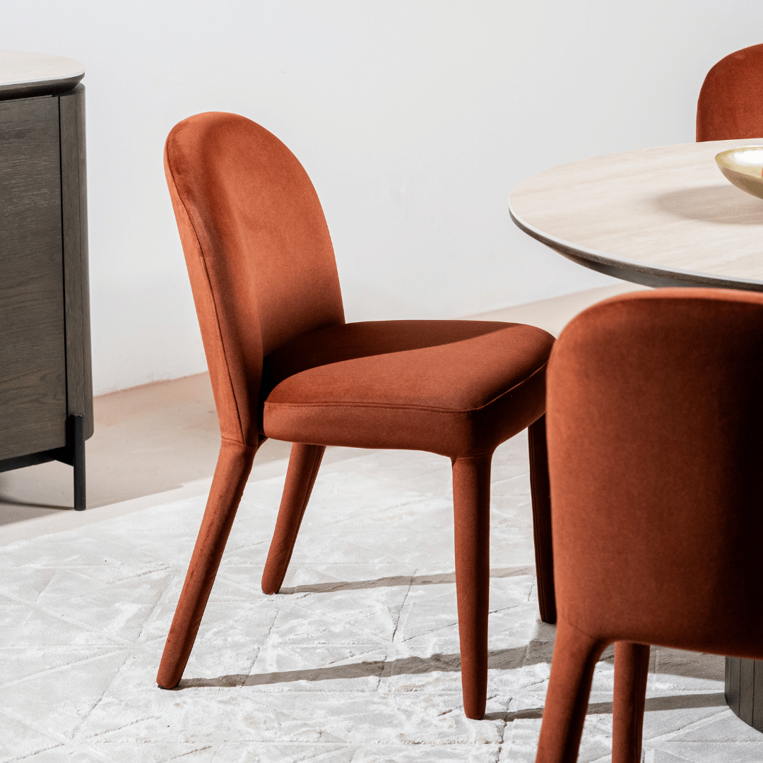 Chaise de salle à manger en tissu, design minimaliste, pour la salle à manger