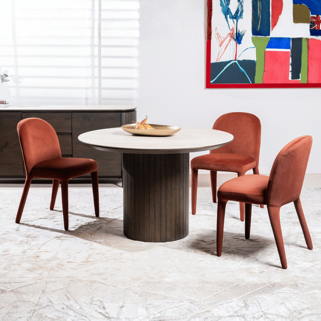 Chaise de salle à manger en tissu, design minimaliste, pour la salle à manger