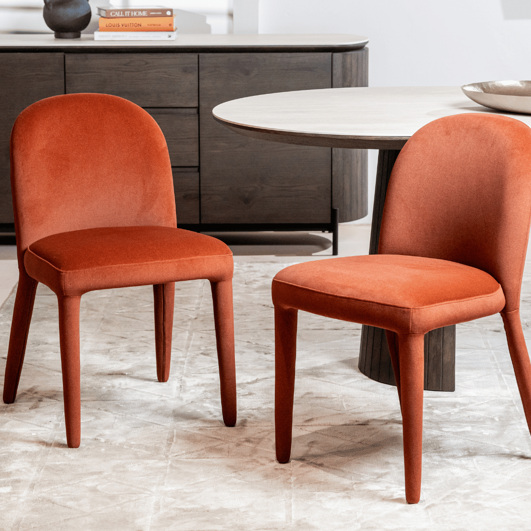 Chaise de salle à manger en tissu, design minimaliste, pour la salle à manger