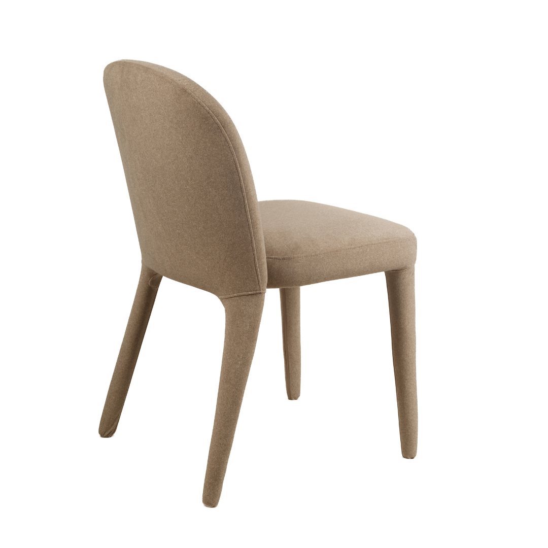 Chaise de salle à manger minimaliste en lin couleur sable