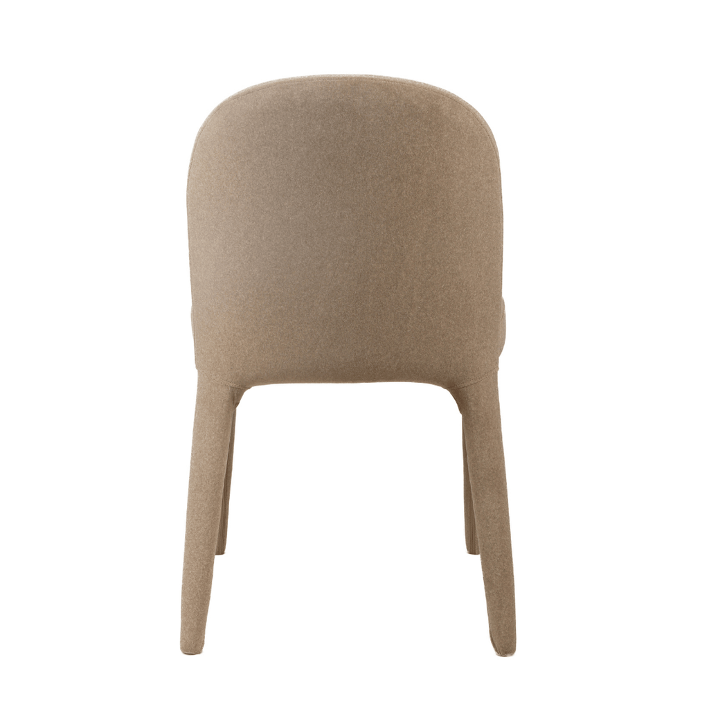 Chaise de salle à manger minimaliste en lin couleur sable
