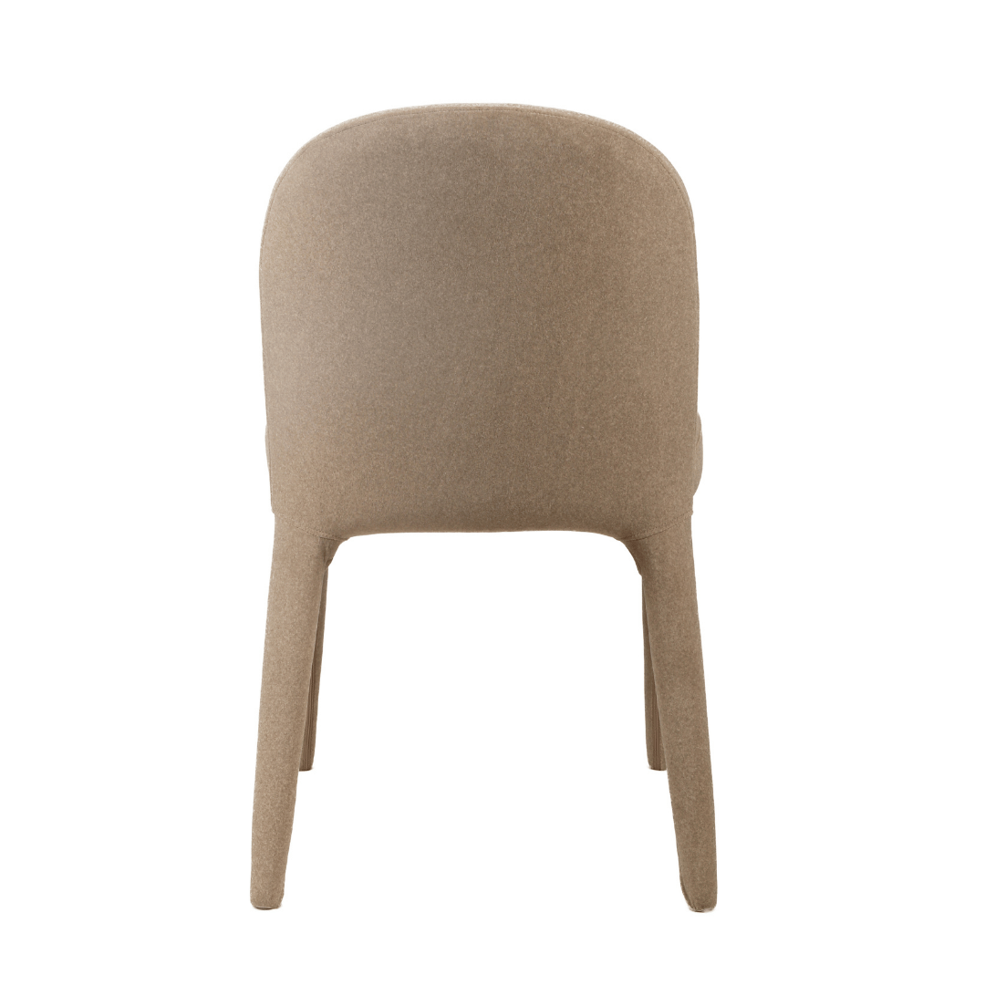 Chaise de salle à manger minimaliste en lin couleur sable