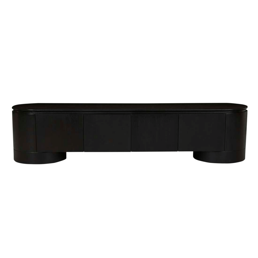 Meuble TV minimaliste en chêne noir pour salon