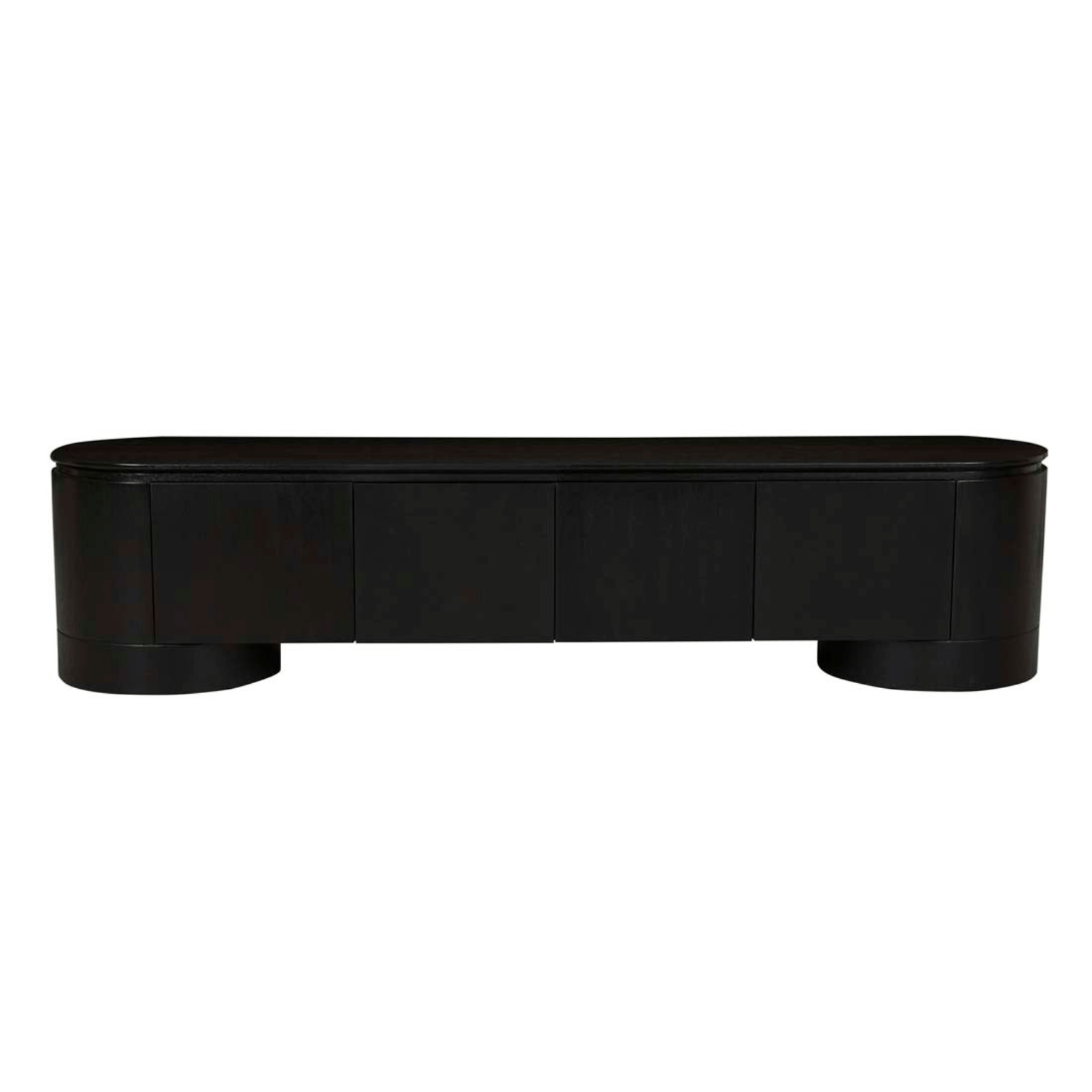Meuble TV minimaliste en chêne noir pour salon