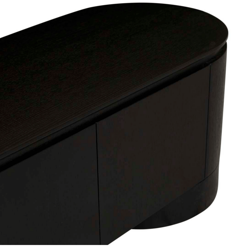 Meuble TV minimaliste en chêne noir pour salon