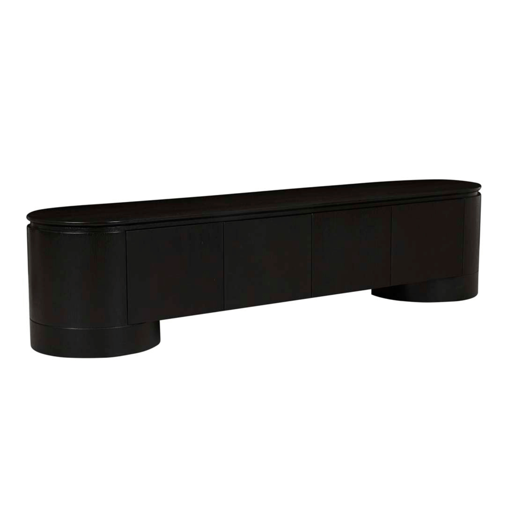 Meuble TV minimaliste en chêne noir pour salon
