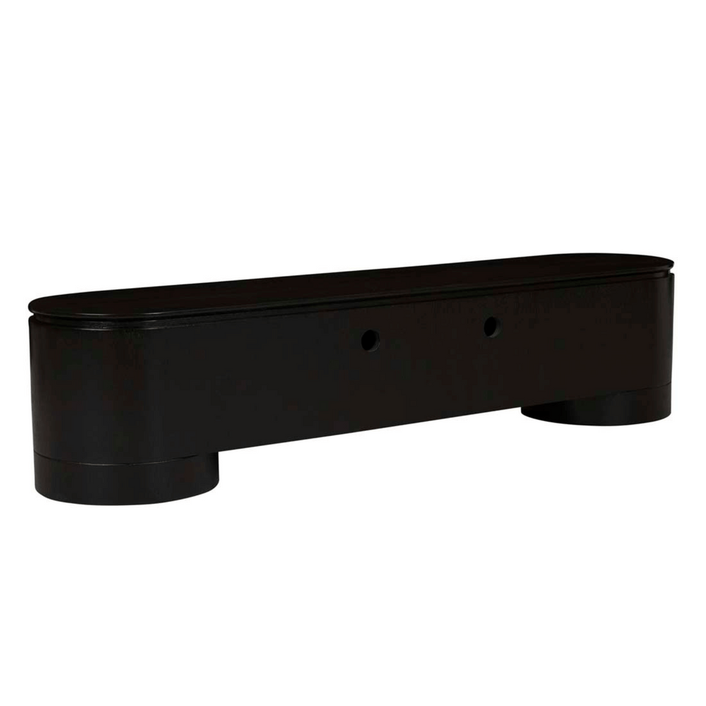 Meuble TV minimaliste en chêne noir pour salon