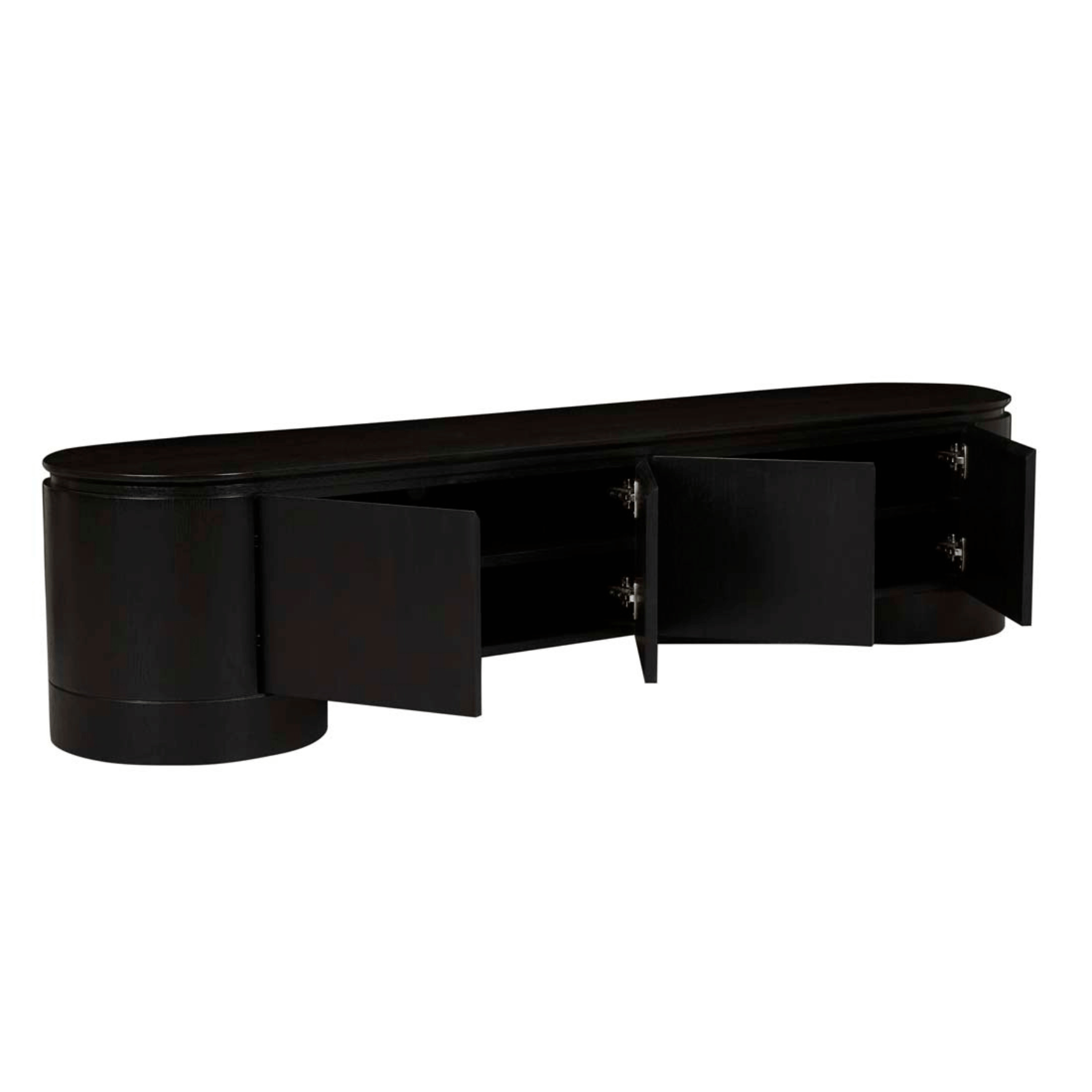 Meuble TV minimaliste en chêne noir pour salon