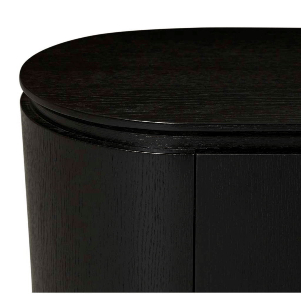 Meuble TV minimaliste en chêne noir pour salon