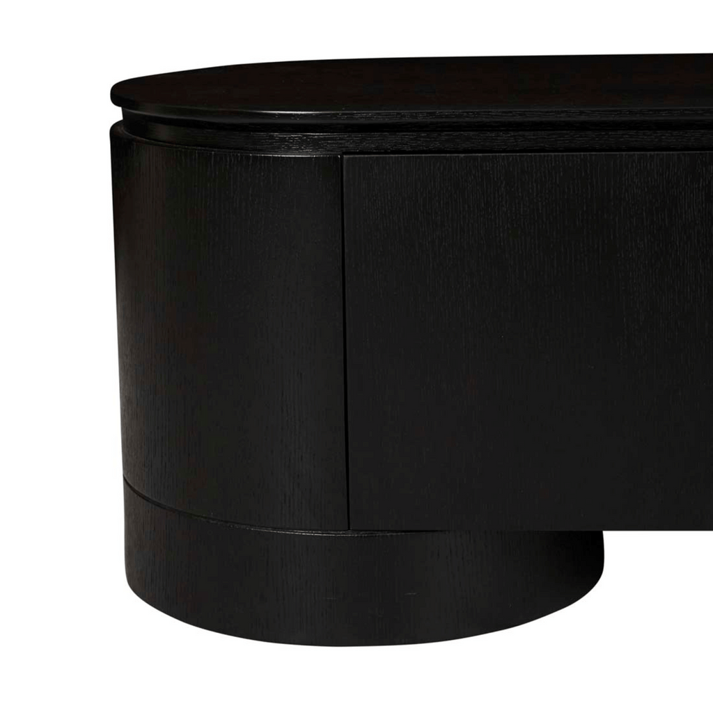 Meuble TV minimaliste en chêne noir pour salon