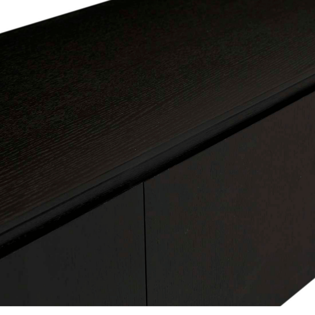 Meuble TV minimaliste en chêne noir pour salon