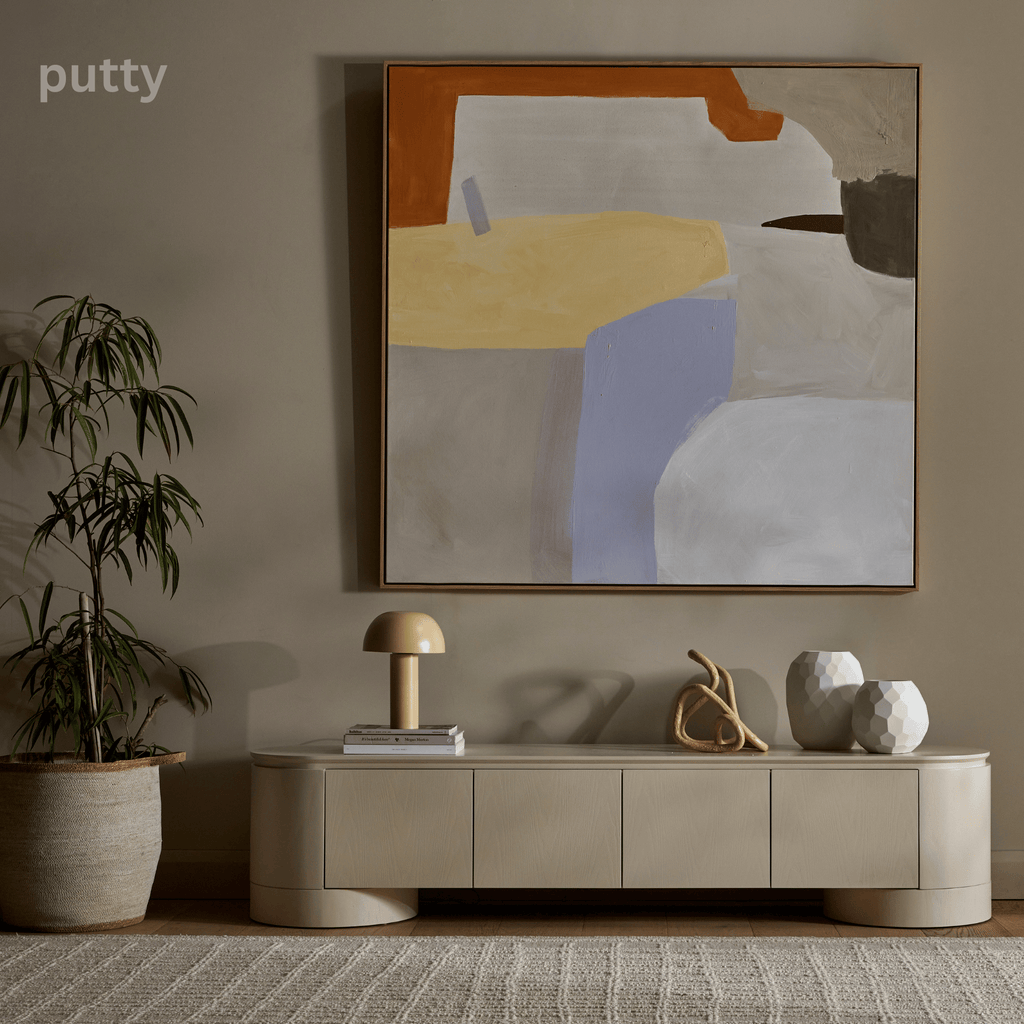 Meuble TV minimaliste en chêne noir pour salon