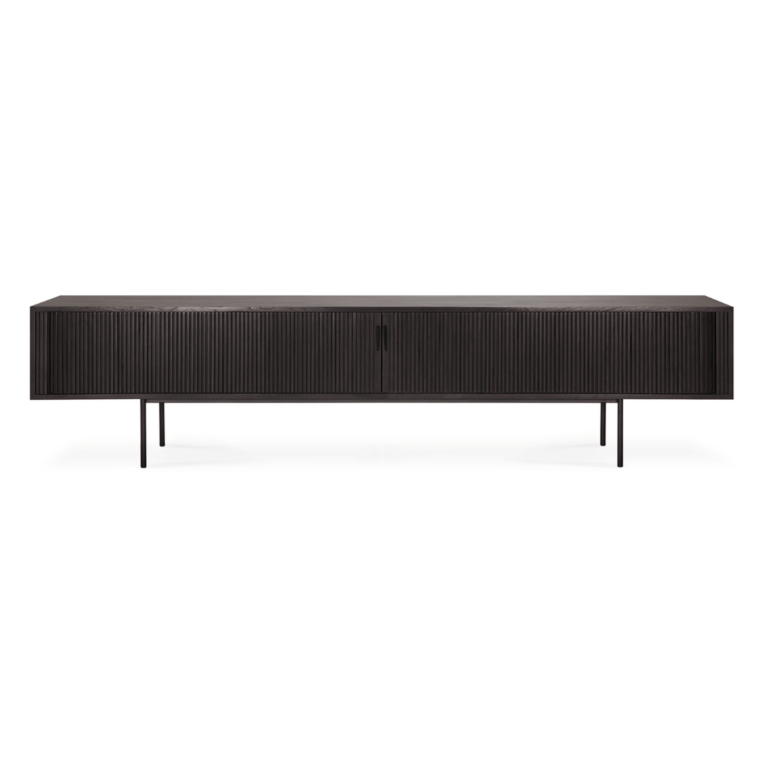 Meuble TV marron foncé avec rangement pour salon