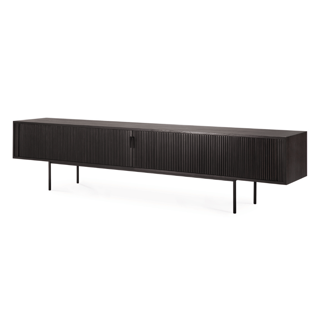 Meuble TV marron foncé avec rangement pour salon