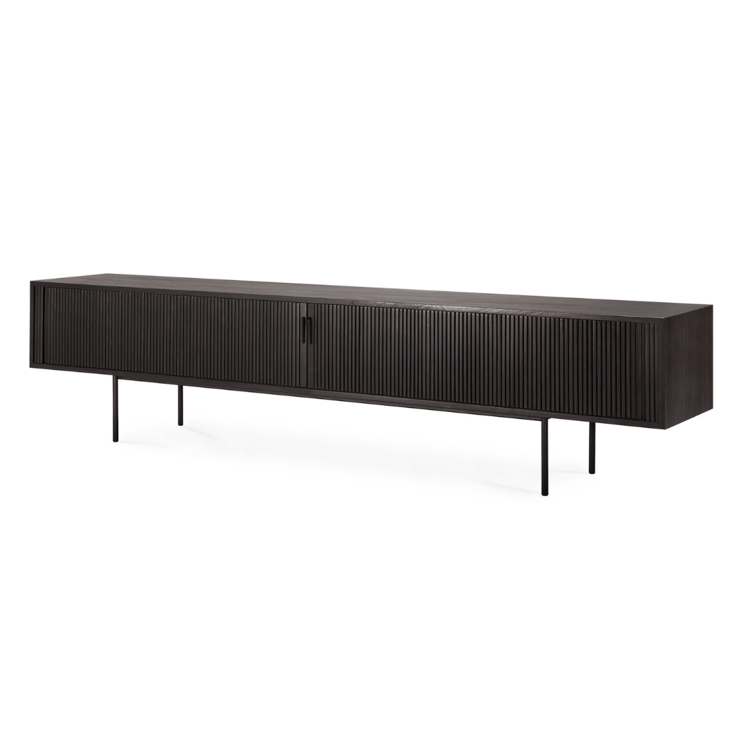 Meuble TV marron foncé avec rangement pour salon