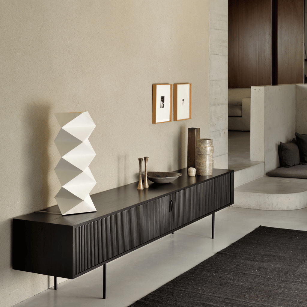 Meuble TV marron foncé avec rangement pour salon