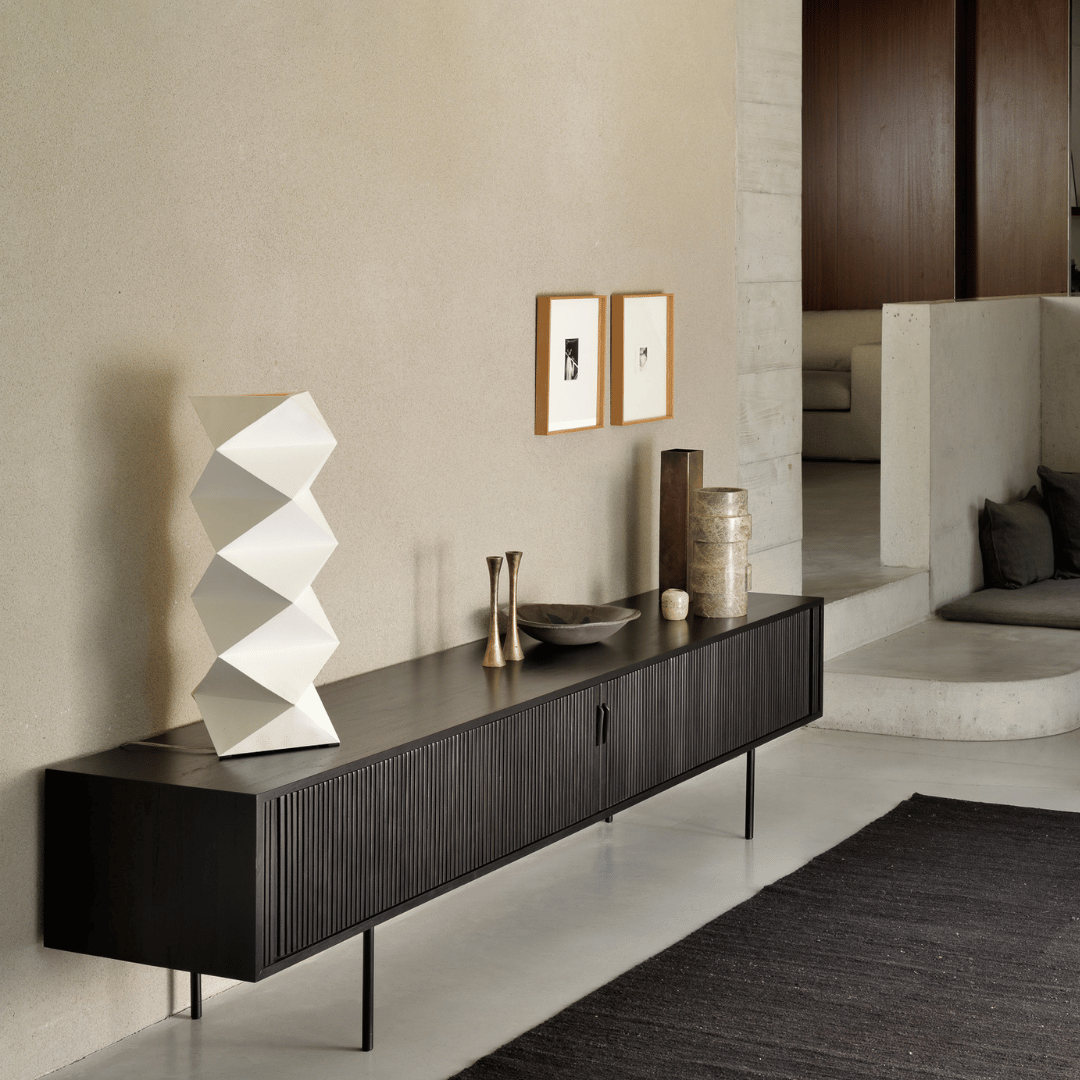 Meuble TV marron foncé avec rangement pour salon