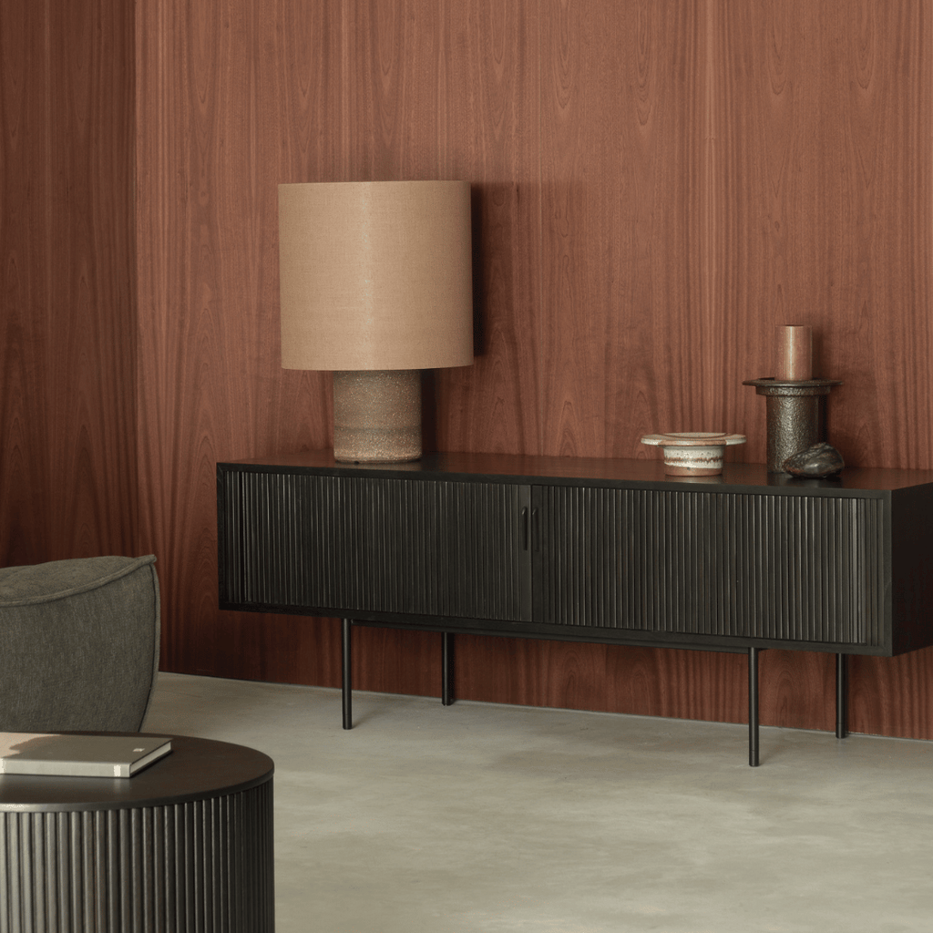 Meuble TV marron foncé avec rangement pour salon