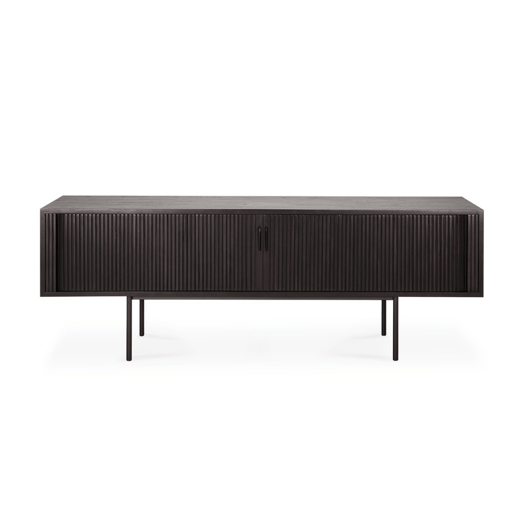 Meuble TV marron foncé avec rangement pour salon